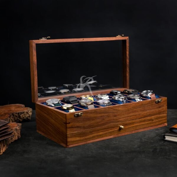 Royal Craft Expertise Handmade Vintage Men's Wooden Watch Box with Drawer – Rosewood Watch Case for Men – Custom Timepice Holder & Gift for Him, Luxury Premium Watch Display Case