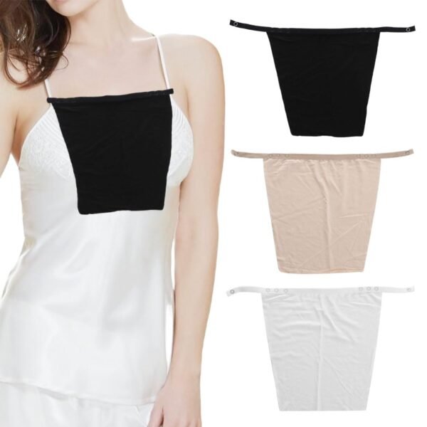 SANNIDHI® Clip On Camisole for Woman, 3 or 4Pcs Deep Neck Cover Up Inner Wear for Women Combo, Lace Innerwear Cleavage Cover for Women, Stretchy Bra Modesty Inserts for Low-Cut Tops, Dresses