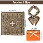 SANNIDHI® Silk Like Head Scarf for Women Stylish Bandanas for Women Vintage Hair Scarf Wrap and Sleeping, Boho Floral Print Square Bandana Gift