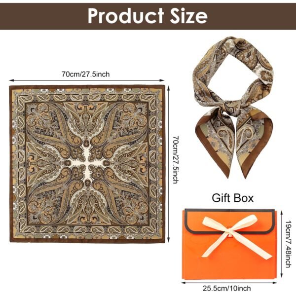 SANNIDHI® Silk Like Head Scarf for Women Stylish Bandanas for Women Vintage Hair Scarf Wrap and Sleeping, Boho Floral Print Square Bandana Gift