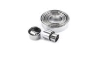 S.Han Stainless Steel Cookie Cutter Ring Molds for Cooking,10 Piece Round Cookie Cutter Set, Donut Cutter Set, Stainless Steel Circle Fondant Molds Co