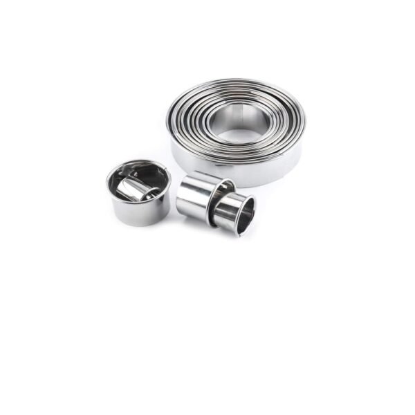 S.Han Stainless Steel Cookie Cutter Ring Molds for Cooking,10 Piece Round Cookie Cutter Set, Donut Cutter Set, Stainless Steel Circle Fondant Molds Co