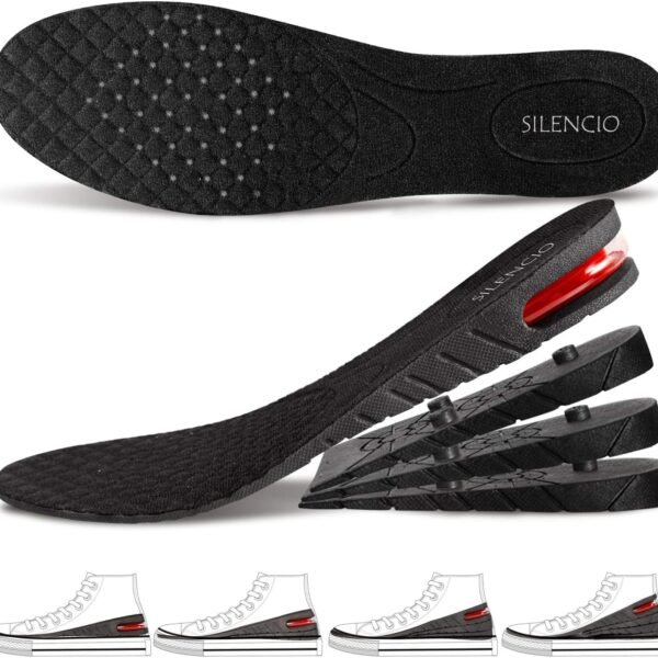SILENCIO Height Increase Insoles 4 Layer 9 cm (3.5 Inch) Taller Shoes Insoles Heel Insert for Men and Women, Height Increasing Insoles 1 Pair