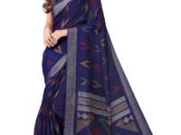 SIRIL Women's Cotton Printed Saree With Unstitched Blouse Piece