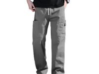SMOWKLY Men’s Cotton Cargo Pants | Casual Comfortable 6 Pockets Trousers