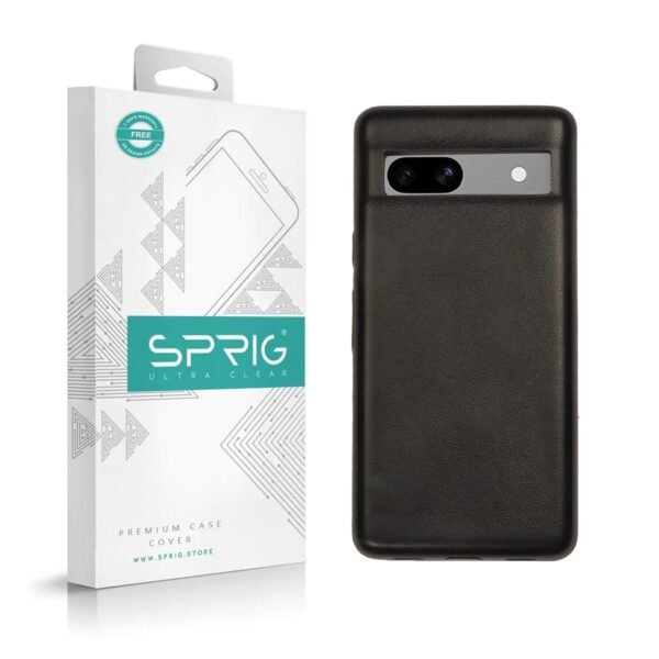 SPRIG Compatible with Google Pixel 6A Phone PU Leather Premium Back Cover Drop Tested Shock Proof Mobile Case for Men, Women, Boys and Girls with Camera Protection (Black)