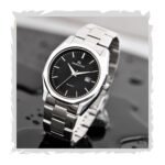 SWADESI STUFF Men's Stylish Black Color Date Display 42mm Hexagon Dial Stainless Steel Silver Strap Analog Watch