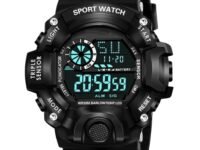 SWADESI STUFF Rubber Multi Color Army Kid Digital Watch for Boys, Black Dial, Multi-Color Band