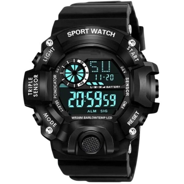 SWADESI STUFF Rubber Multi Color Army Kid Digital Watch for Boys, Black Dial, Multi-Color Band