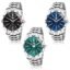 SWADESI STUFF Stainless Steel Pack of 3 Multicolor Dial Analogue Watch for Men and Boys, Silver Band