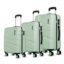 Safari Cabin Persia 8 Wheels Trolley Bags, Hard Case Polycarbonate, 360 Degree Wheeling Luggage, Travel Bags, Suitcase for Travel, Jade Green, Medium + Large, Set of 3