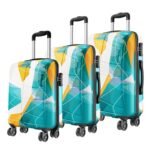 Safari Luma Neo 8 Wheels Set of 3 (Cabin + Medium + Large) Trolley Bags, Hard Case Printed Polycarbonate, 360 Degree Wheeling Luggage, Suitcase for Travel, Trolley Bags for Travel, Multicolour