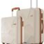 Safari Pentagon Pro 8 Wheels Trolley Bags, Luxury Beige, Set of 2 ( 55 cm/65 cm ), Safari Pentagon Pro Set of 2, Check-in Trolley Bag Polypropylene 8 Wheels Luxury Beige