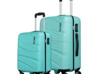 Safari Set of 2 Persia Hardside Polycarbonate 8 Wheel Spinner Wheel Small & Medium Size (Cabin & Check-in Trolley) Luggage Spearmint Color 55cm & 65cm