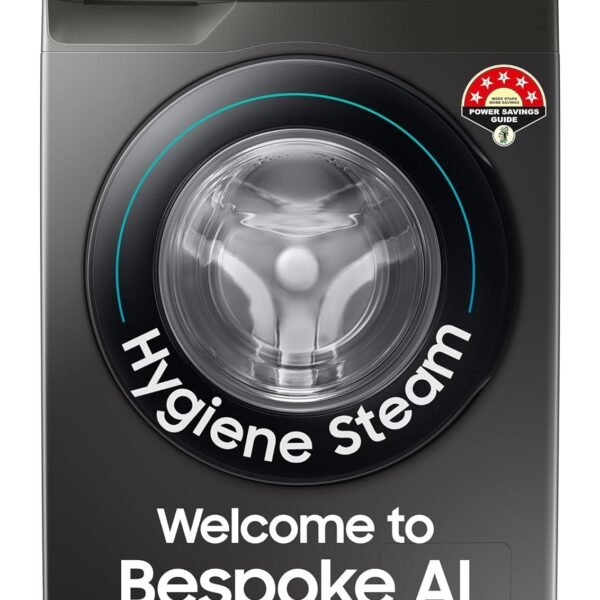 Samsung 7 kg, 5 Star, AI Control, Wi-Fi, Digital Inverter, Motor, Fully-Automatic Front Load Washing Machine (WW70T502NAN1TL, Hygiene Steam, Inox)