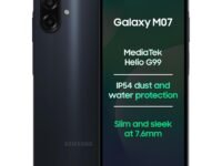 Samsung Galaxy M07 Mobile (Black, 4GB RAM, 64GB Storage) | MediaTek Helio G99 | AnTuTu 624K | IP54| 50MP Camera | 7.6mm Slim | 5000mAh Battery | 25W Fast Charging | 6 Gen OS Upgrades | Without Charger