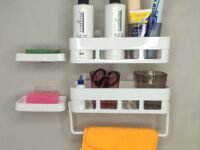 Satpurush Plastic Bathroom Accessories, Bathroom Rack, Bathroom Shelf Organizer, Wall Mounted Shelf, Bathroom Hardware And Accessories, Storage Racks, (4 Pack, 2 Bath Shelf + 2 Soap), White
