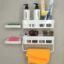 Satpurush Plastic Bathroom Accessories, Bathroom Rack, Bathroom Shelf Organizer, Wall Mounted Shelf, Bathroom Hardware And Accessories, Storage Racks, (4 Pack, 2 Bath Shelf + 2 Soap), White