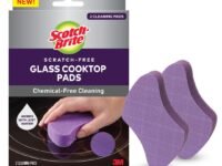 Scotch-Brite Chemical Free Non-Scratch Glass cooktop/Stove Cleaner Pads for Kitchen and Glass Utensils/appliances, Burnt Surfaces Cleaning (2 Pads), Purple, (GCTCP2)