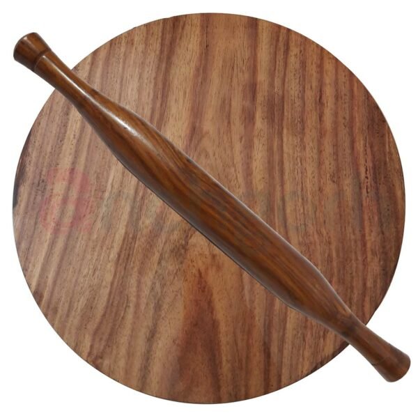 Sheesham Wooden Chakla Belan Rolling Board Polpat Patla for Kitchen Roti Maker Chapati Maker 11 Inch Brown Color