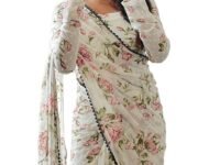 Sidhidata Women's Georgette Digital Printed Ready To Wear one Minute Saree With Unstitched Blouse Piece