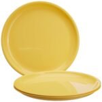 Signoraware Round Plastic Full Plate Set, Set of 3, Lemon Yellow