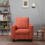 Sleepyhead Bae Designed by Duroflex - 1 Seater Sofa Chair, Premium Fabric |Space-Saving Design |Comfort & Easy Maintenance |3 Years Warranty |Stylish Single Seater for Living Room - Ember Orange