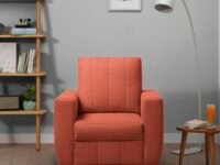 Sleepyhead Bae Designed by Duroflex - 1 Seater Sofa Chair, Premium Fabric |Space-Saving Design |Comfort & Easy Maintenance |3 Years Warranty |Stylish Single Seater for Living Room - Ember Orange