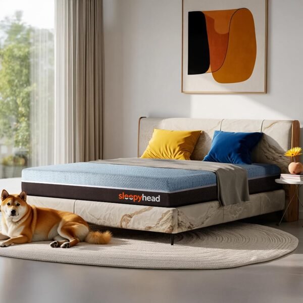 Sleepyhead Laxe Designed by Duroflex - Pincore Latex Mattress with BodyIQ Orthopedic Memory Foam |Medium Firm |10 Years Warranty |3 Zone Support |Washable Cover |8 Inch Queen Bed Mattress (75x60x8)