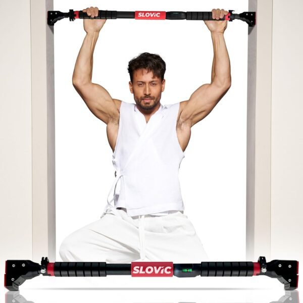 Slovic Pull up Bar for Home for Kids & Adults [200 KG] | Pullup Bar for Homes with Anti-Skid Grip | No-Drill Installation Pull up Bar for Homes Workout | Gym Equipment for Home Workout (72-110 CM)
