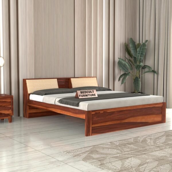 Solid Sheesham Wood King Size Cot Without Storage - 12 Months Warranty -Comfortable Bed for Bedroom(King, Liam Non Storage)