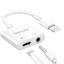 Sounce 2-in-1 8 Pin to 3.5mm Audio & Charging Splitter – Dual Port Adapter Cable for Music, Power, Headsets, Speakers & More – White