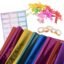 Suffix Retail ® - 25 PCS Gift Wrapping Sheets - Holographic Patterns - 40 Nametag Stickers, 30 Ribbons For Gift Packing & 2 Clear Tape | Gift Wrap Sheets - 45CM x 65CM (25)