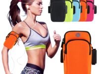 Sunkizzrs® Armband for Running - 6.8 Inch Waterproof Washable Mobile Holder Arm Band for Fitness Gym Outdoor Sports, Armband for iPhone/Vivo/Oppo/Samsung/Sony/Motorola/Xiaomi Redmi (Orange)
