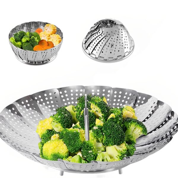 Syga Stainless Steel Steamer Basket, Silver
