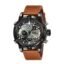Sylvi Iconic Leather Strap Watches for Men with Analog Digital Display Alarm Stopwatch Water Resistant Watch