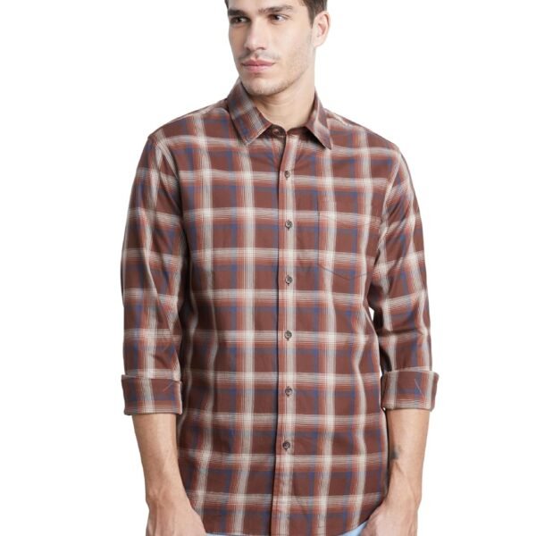 Symbol Premium Men's Checkered Casual Shirt - Regular Fit | Full Sleeve | Pure Cotton (Available in Plus Sizes)