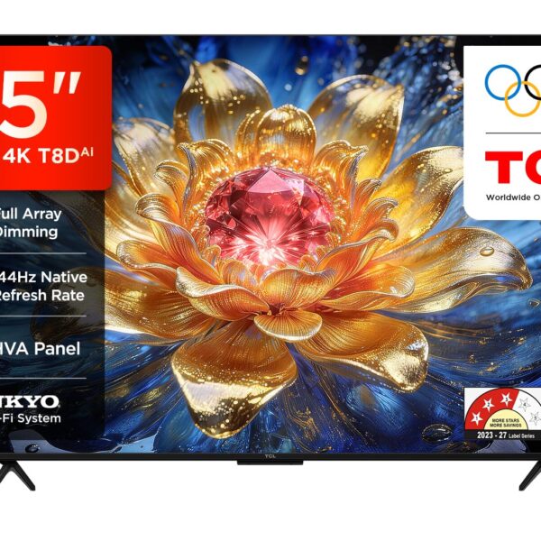 TCL 189 cm (75 inches) 4K UHD Smart QLED Google TV 75T8D