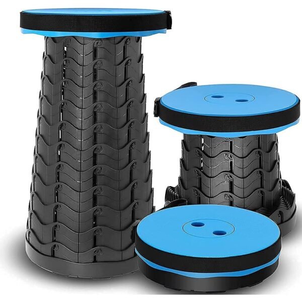 TORIOX Retractable Folding Stools Sturdy Portable Lightweight Compact Plastic Stool Outdoor Travel Camping Fishing Garden Folding Stool