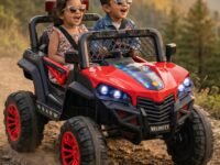 Toyzone Velocity Electric Jeep (Red) | 12V Rechargeable Ride on with 8Ah Battery | Music Player with BT, USB & AUX | Smooth Acceleration | 6M Battery Warranty | Age 3-12 Years, Upto 50 kg