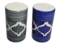 U & U UNIQUE UTILITIES Ceramic Salt & Pepper Set | Spice Dispenser Shaker for Dining Table | Salt and Pepper Sprinkler (Blue Grey 80 ML) Set of 2