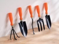 UGAOO Gardening Tools Kit for Home Garden – 5 Pcs Garden Tools Set with Cultivator, Fork, Narrow Trowel, Wide Trowel & Weeder | Heavy Duty Planting Tools for Home Gardening