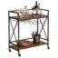 VASAGLE Bar Cart, Serving Cart, Mobile Kitchen Shelf with Glass Stemware Rack and Wine Bottle Holders, Industrial, Rustic Brown and Black ULRC088B01