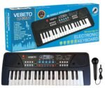 VEBETO Kids Piano Keyboard with Mic (1 Year Warranty) 37 Keys 8 Rhythms 8 Tones 6 Demos Portable Electronic Keyboard Toy Beginners Educational Songs Recording Musical Toys 2 3 4 5 Years Boys Girls