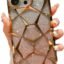 VONZEE Compatible with iPhone 15 Pro Max Gradient Glitter Case, Luxury Electroplated 3D Cube, Diamond Bling Shiny Soft TPU Clear Shockproof Case Women Girls Protective Phone Cover (Gold)