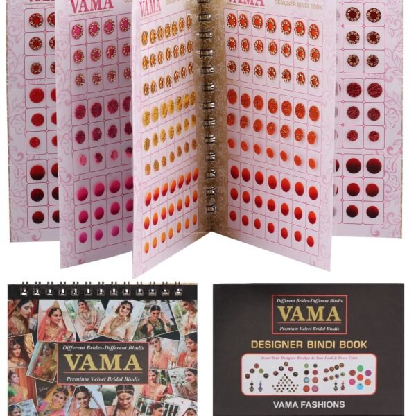 Vama Fashions Multicolour Plain Glitter Sparkle Shaded Crystal Diamond Stone Bindi Booklet Sticker for Women (MIni Bindi Book)