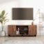 Wakefit TV Unit | 1 Year Warranty | TV Stand Table, TV Unit for Living Room, TV Cabinet, Cabinet Engineered Wood Cabinet with 2 Door & Open Shelf Storage Upto 42'' (Fortnite, Brown)