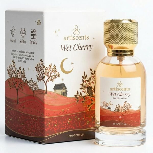 Wet Cherry Perfume | Eau De Parfum (EDP) 50 ML | Luxury Unisex Perfume | Long Lasting Fragrance | Sweet Cherry, Sandalwood, Vanilla & Turkish Rose Notes | Crafted for Men & Women