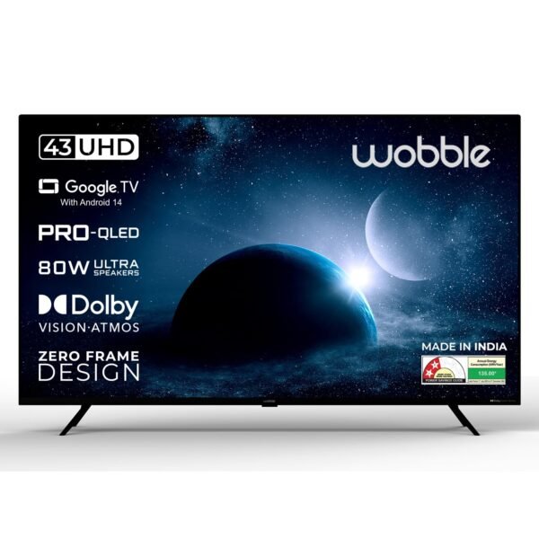 Wobble 109 cm (43 inches) X Series 4K UHD QLED Google TV WB43QDXGU2875T24