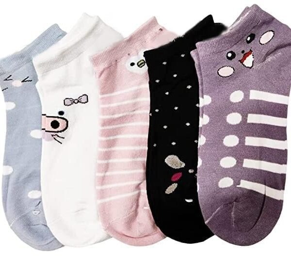 Women's Ankle Socks for Casual & Sports Multicolor Odour Free Fancy Multi design Socks Pack